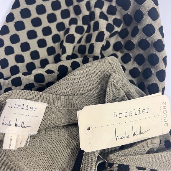 Nicole Miller Pixel Dot Jacquard Fit & Flare Dress NWT - Picture 3 of 6